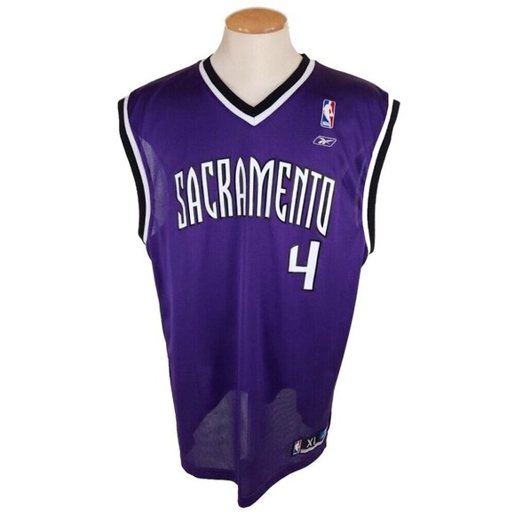 NBA Reebok Sacramento Kings Chris Webber #4 Jersey XL Purple - Picture 1 of 8